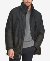 Men's Mixed-Media Parka with Removable Hood
