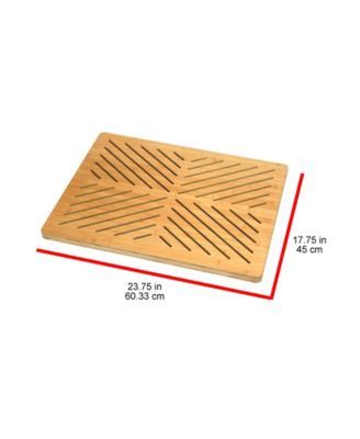 Bamboo Floor and Bath Mat with Non-Slip Rubber Feet
