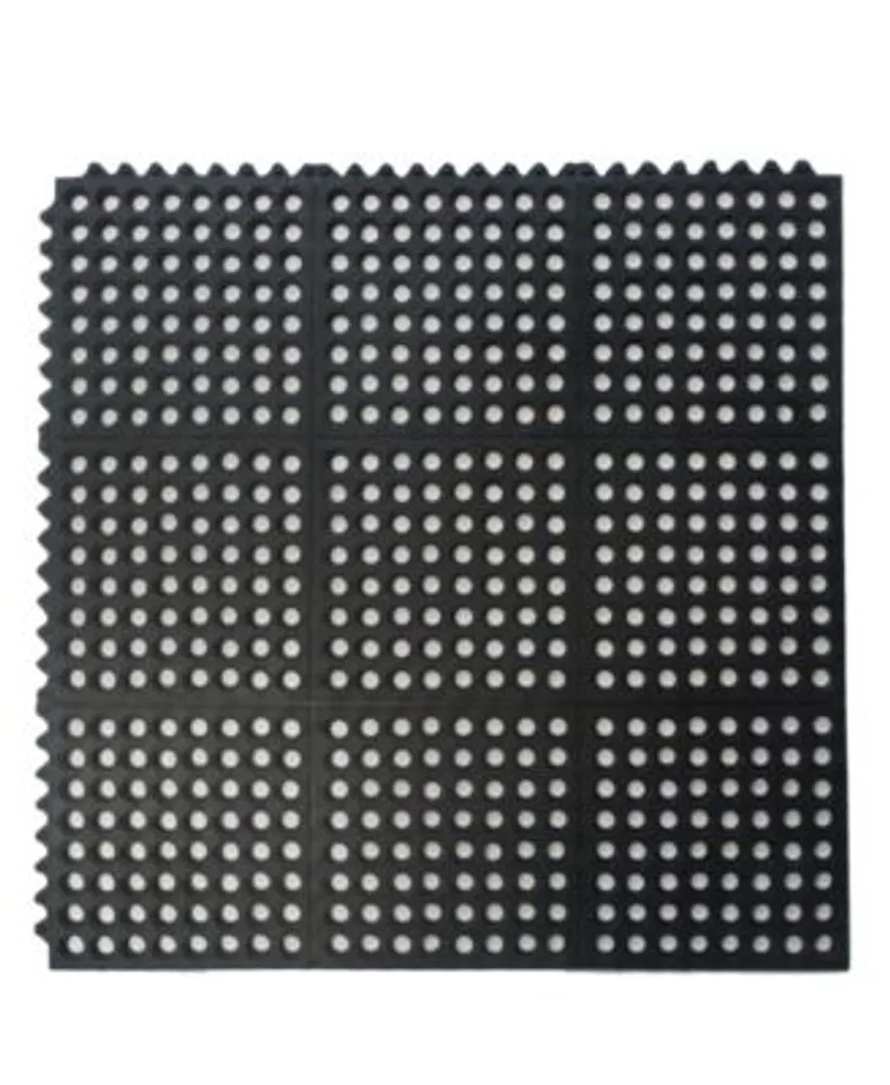 Black Circles Rubber Doormat