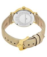 Alexander Watch AD201-02, Ladies Quartz Small-Second Watch with Yellow Gold Tone Stainless Steel Case on Gold Satin Strap