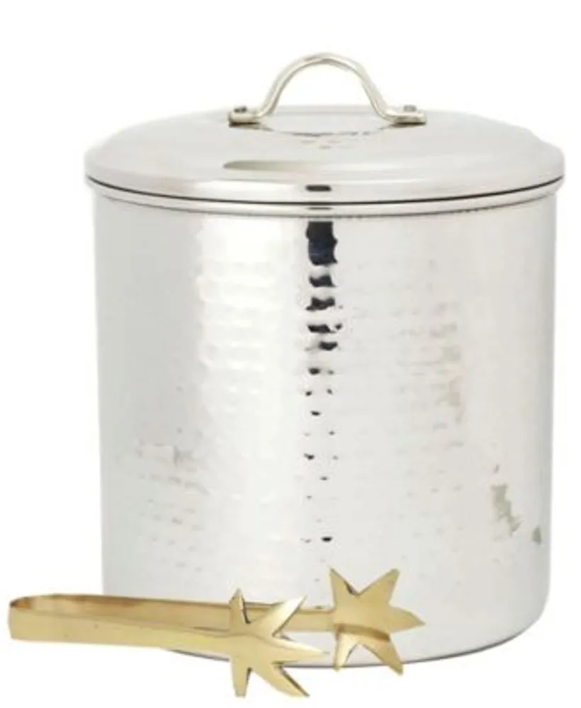 Stainless Steel Ice Bucket with Lid and Tongs, Gold