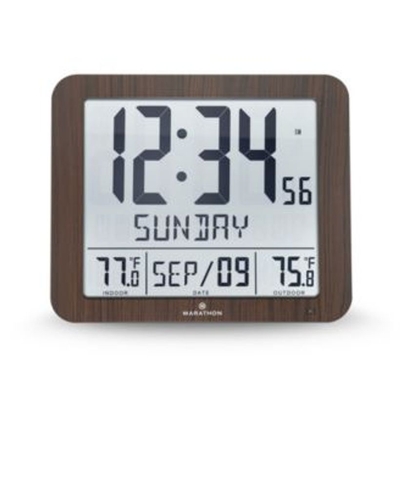 Slim Jumbo Atomic Wall Clock with Indoor Temperature & Humidity