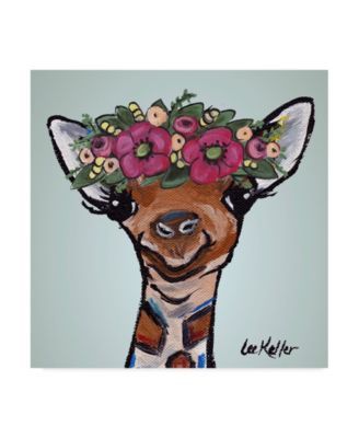 Hippie Hound Studios Giraffe Flower Crown Canvas Art