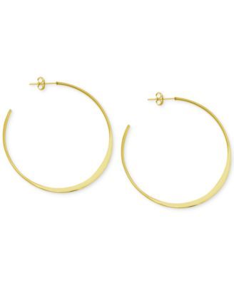 Silver Plated Flattened C-Hoop Earrings