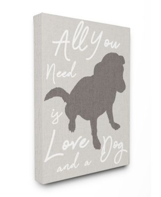 All You Need is Love and a Dog Canvas Wall Art, 16" x 20"