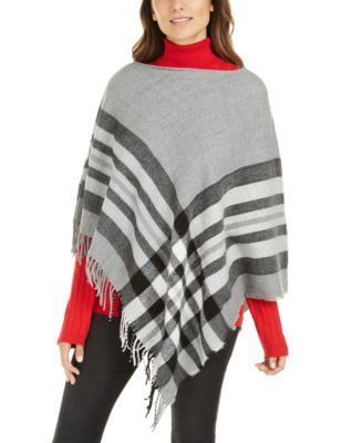 Plaid Brushed Poncho, Created for Macy's