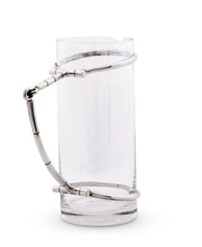 Glass Pitcher with Pewter Horse Bit Handle