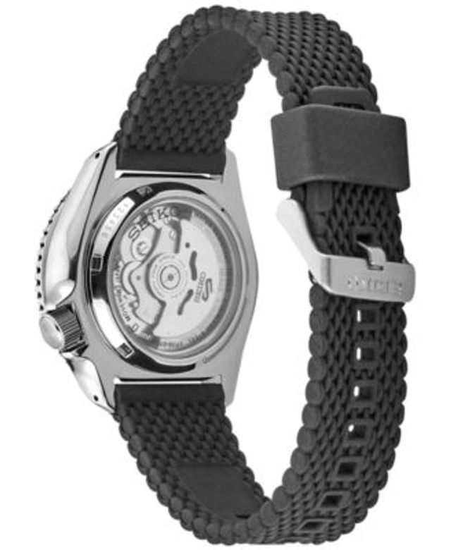 Seiko Men's Automatic Sport Black Silicone Mesh Strap Watch  |  MainPlace Mall