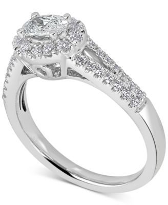 Diamond Oval Halo Engagement Ring (3/4 ct. t.w.) in 14k White Gold