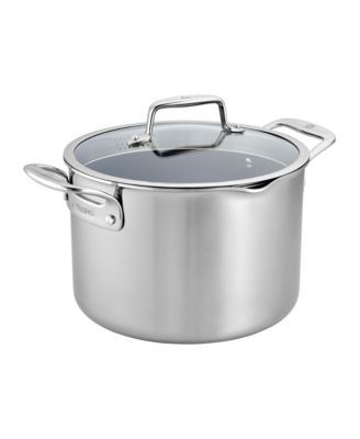 Zwilling Clad CFX 8-Qt. Stock Pot with Strainer Lid and Pouring Spouts