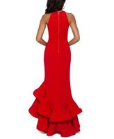 Tiered Ruffles Scuba Crepe Gown