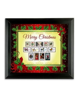 Framed Vintage Christmas Stamps