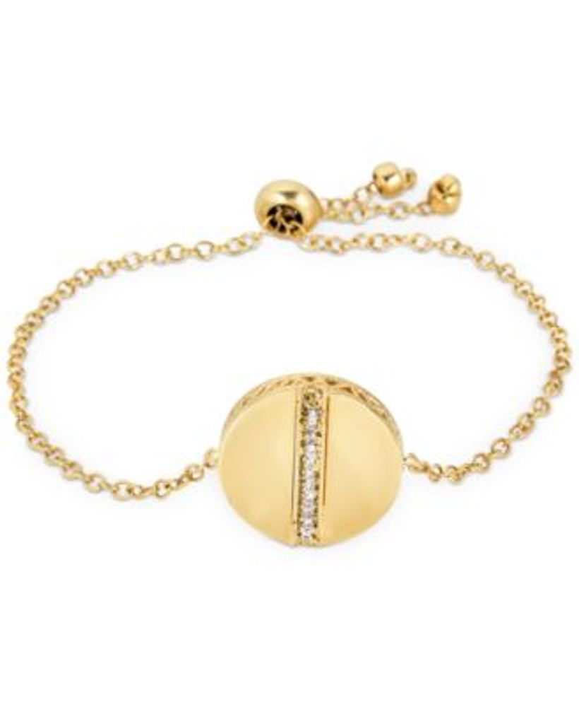 Macy's Diamond Heart Charm Bracelet (1/10 ct. t.w.) in Sterling Silver or  14k Gold-Plated Sterling Silver - Macy's