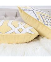 Applique Velvet Square Decorative Throw Pillow