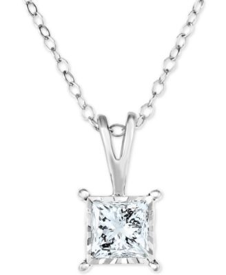Diamond Princess 18" Pendant Necklace (1/2 ct. t.w.) 14k White, Yellow, or Rose Gold