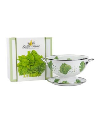 Lettuce Enamelware 2-Piece Giftboxed Colander