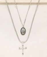 Like A Prayer Layered Cross And Coin Women's Necklace