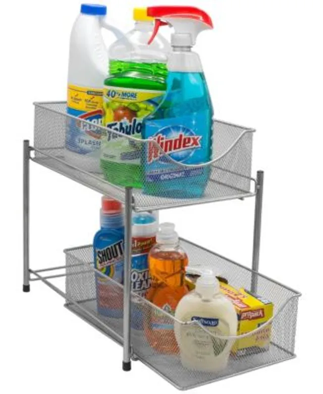 Sorbus 2 Tier Organizer Baskets with Mesh Sliding Drawers