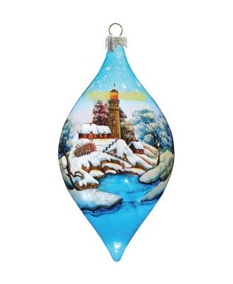 Winter House Glass Ornament Holiday Splendor