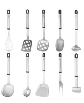 Essentials Collection 10-Pc. Stainless Steel Serving Utensil Set 
