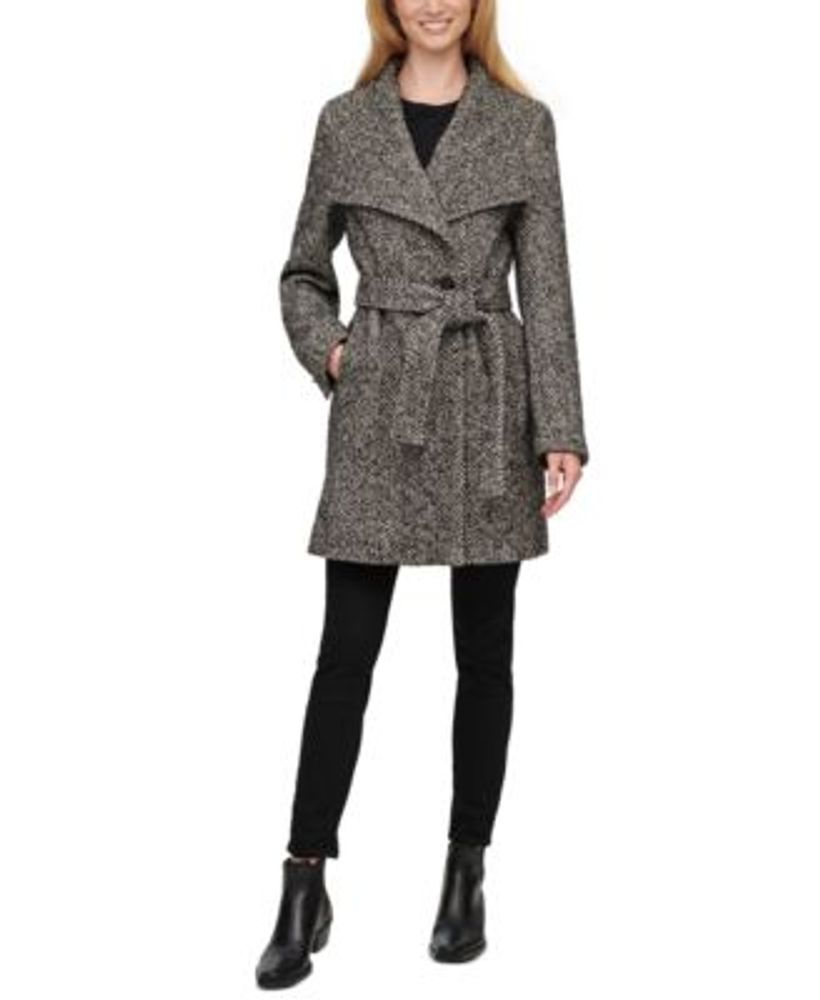 Calvin Klein Women's Petite Asymmetrical Belted Wrap Coat, Created for  Macy's | Montebello Town Center