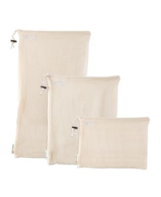 Reusable Cotton Mesh Produce Bags, Set of 3