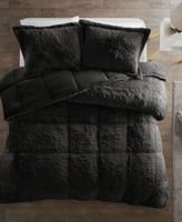Malea Pieces Shaggy Long Faux Fur Comforter Set