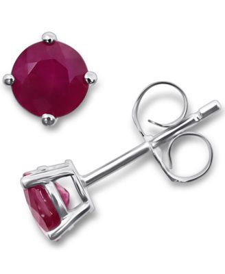 Ruby Stud Earrings (1/2 ct. t.w.) 14k White Gold (Also Tanzanite and Sapphire)