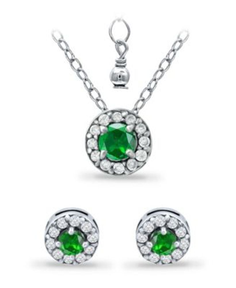 Giani Bernini Created Green Quartz and Cubic Zirconia Linear Drop Earrings