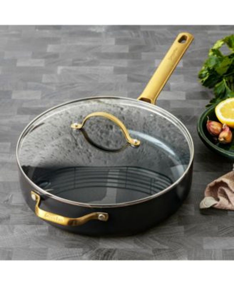 GreenPan Rio 5qt Ceramic Nonstick Covered Saute Pan with Helper Handle Black