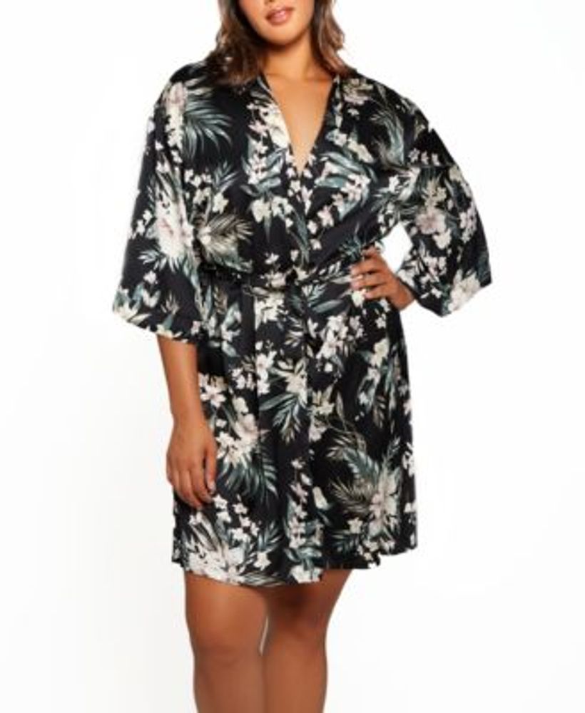 Plus Bella Floral Day and Night Robe with Sleeves