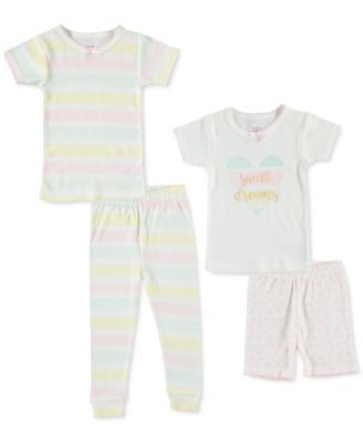 Baby Girls 4-Pc. Printed Cotton Pajamas Set