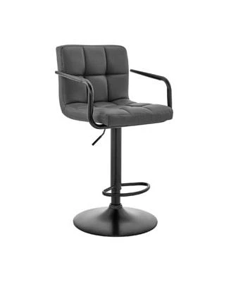 Laurant Adjustable Faux Leather Swivel Bar Stool