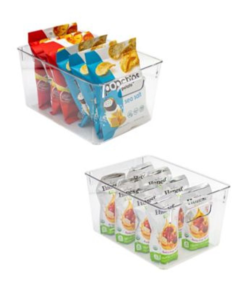 Sorbus Clear Fridge Organizer Bins with Handles, Set of 4