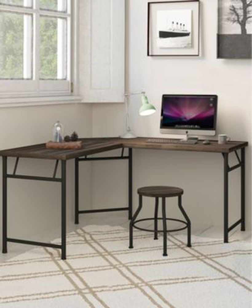 Industrial L-Shaped 2-Piece Desk Set