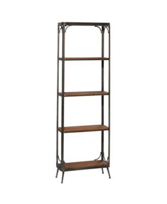 Wood And Metal Industrial Standing Shelves