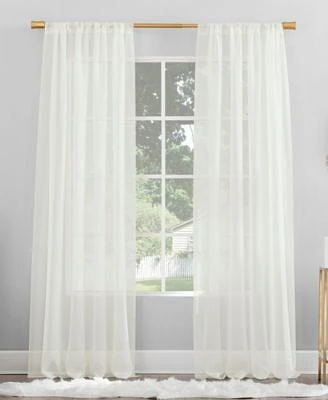 Mallory Voile Sheer Rod Pocket Curtain Panel, 63" x 59"