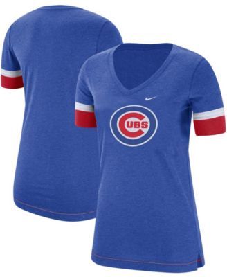 Women's Nike Royal Chicago Cubs Mesh V-Neck T-Shirt