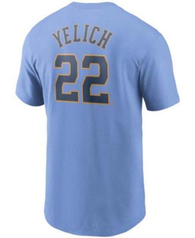 Youth Nike Christian Yelich Powder Blue Milwaukee Brewers 2022 City Connect  Name & Number T-Shirt