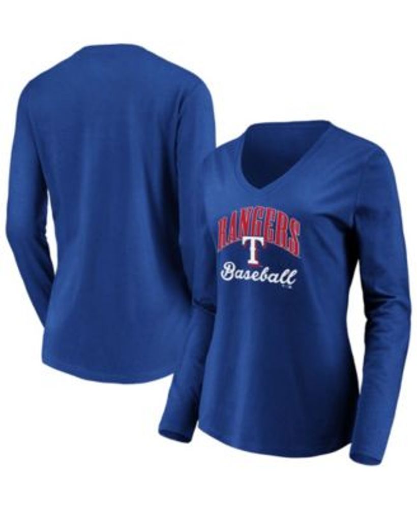 Women's Texas Rangers White/Royal Plus Size Colorblock T-Shirt