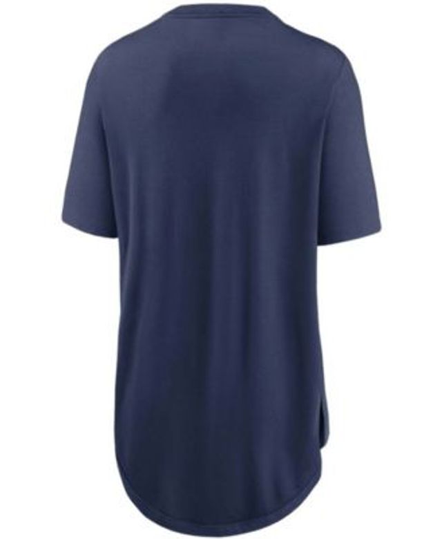 New Era Women's Heathered Navy Cleveland Indians Tri-Blend Raglan V-Neck T- shirt