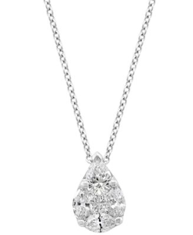 Diamond Teardrop Necklace 3/4 carat tw 14K White Gold