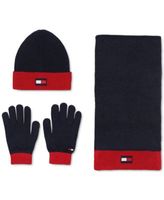 Men's Flag Patch Beanie, Gloves & Scarf Set