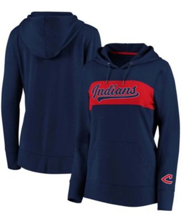 Fanatics Branded Plus Size Navy Cleveland Indians Core High Class Crossover Pullover Hoodie - Navy