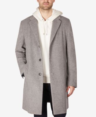 Men's Addison Wool-Blend Trim Fit Overcoat