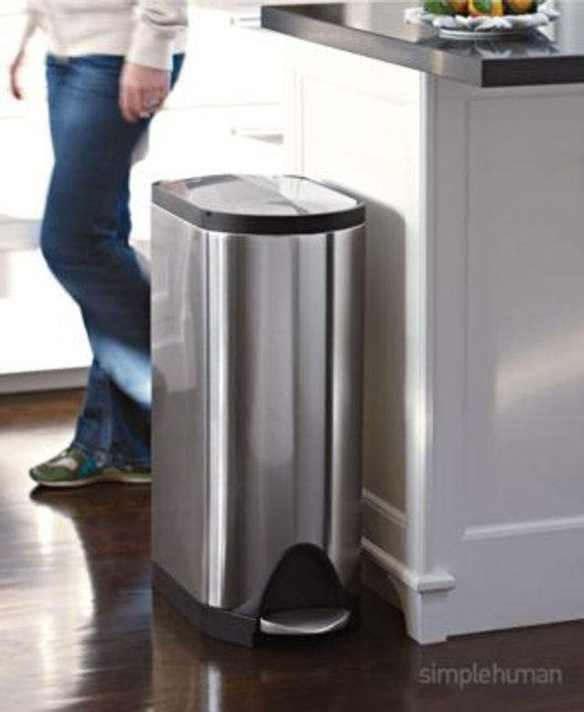 simplehuman Stainless Steel 14.5 gal. Rectangular Trash Can with