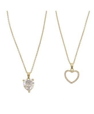Women's Heart Pendant with Crystal Stones Necklace Set
