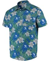 Men's FOCO Royal Milwaukee Brewers Floral Linen Button-Up Shirt Size: Large