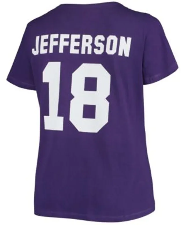 Fanatics Justin Jefferson White Minnesota Vikings Name Number V-neck  T-shirt