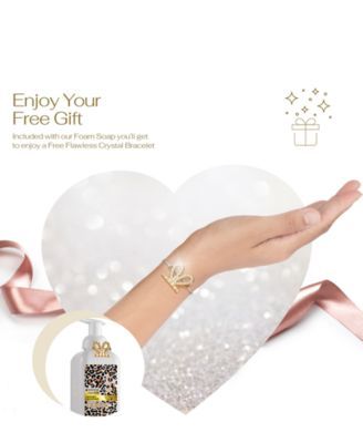 Hand Foaming Soap in Honey Almond, Moisturizing Hand Soap with Flawless Crystal Heart Bracelet - Hand Wash Set, 2 Piece